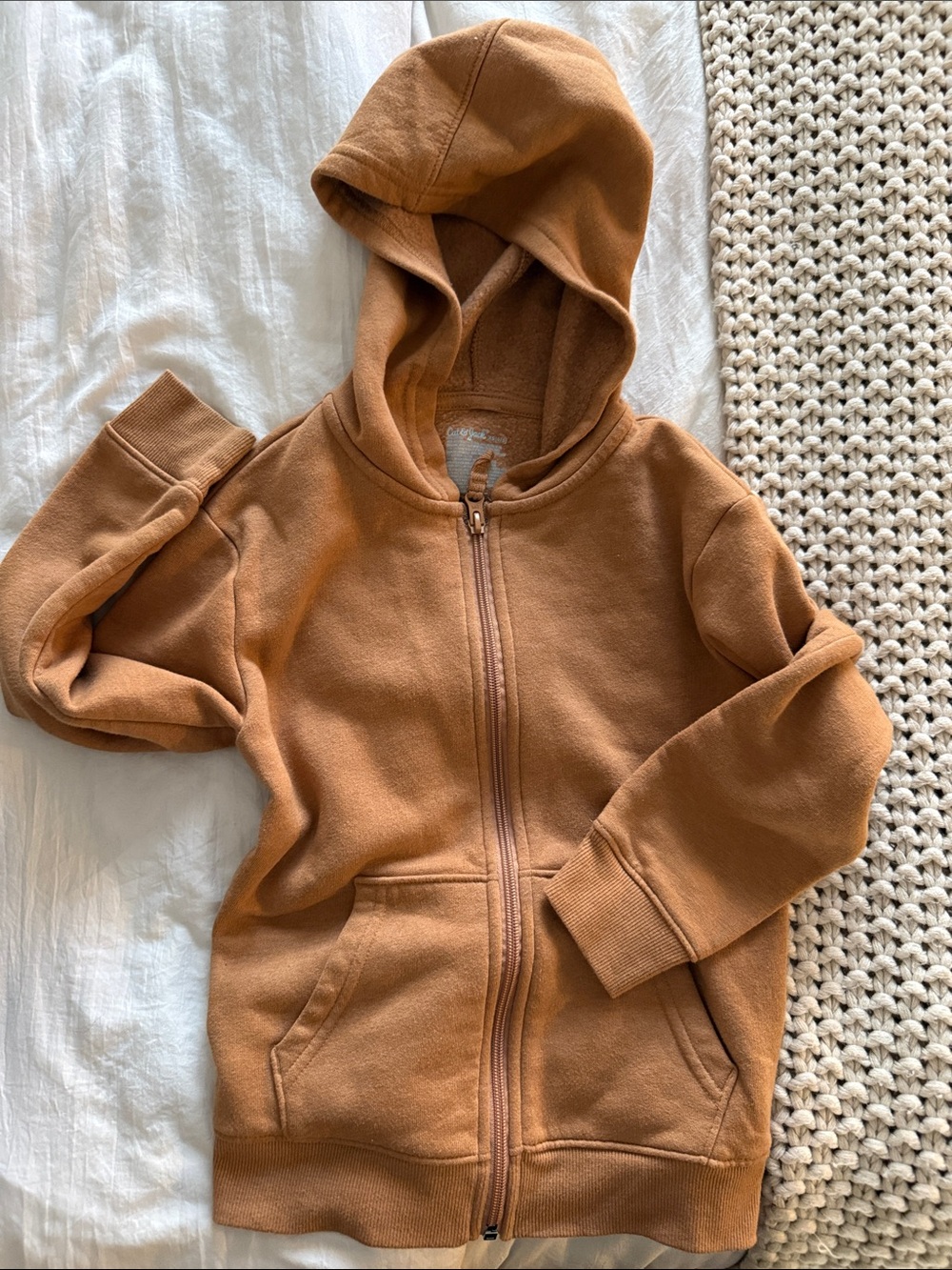Cat & jack Children's Zip-Up Hoodie in Warm Brown
